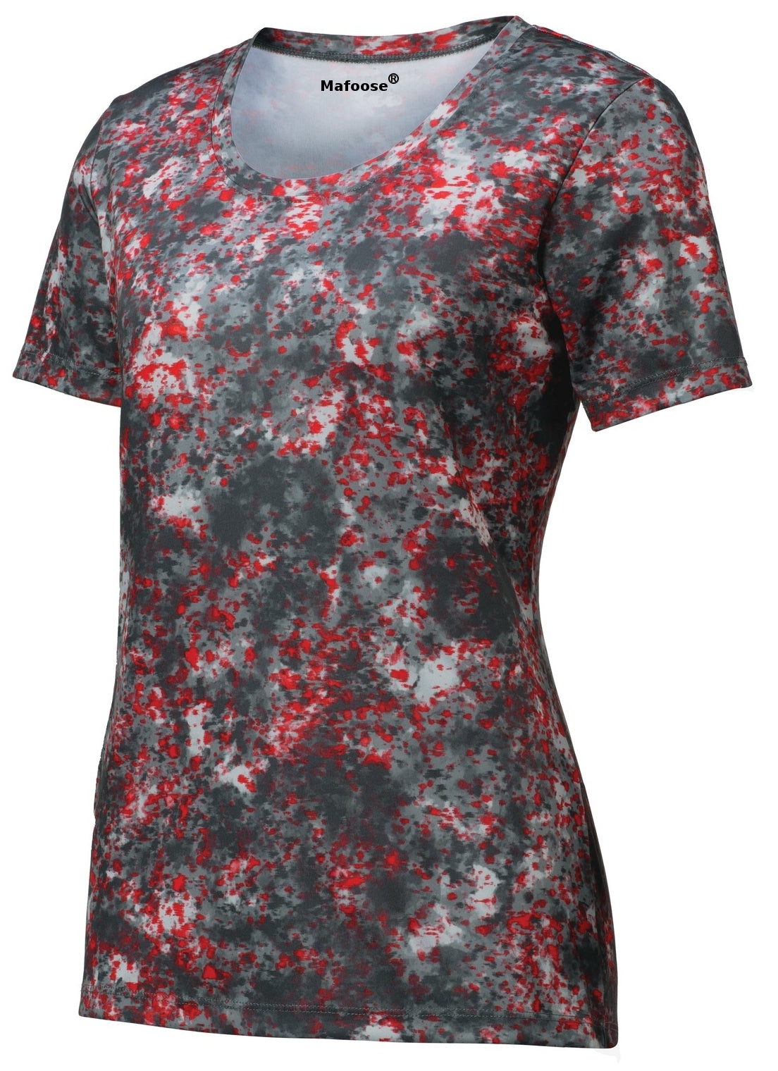 Mafoose Ladies Mineral Freeze Scoop Neck Tee Shirt Deep Red-front