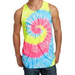 Men's Tie-Dye Tank Top - Neon Rainbow