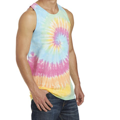 Men's Tie-Dye Tank Top - Pastel Rainbow