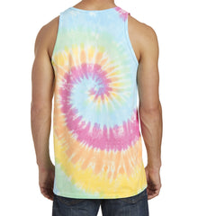 Men's Tie-Dye Tank Top - Pastel Rainbow