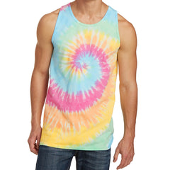Men's Tie-Dye Tank Top - Pastel Rainbow