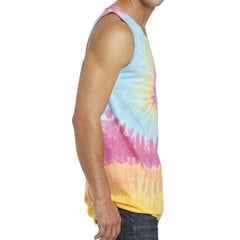Men's Tie-Dye Tank Top - Pastel Rainbow