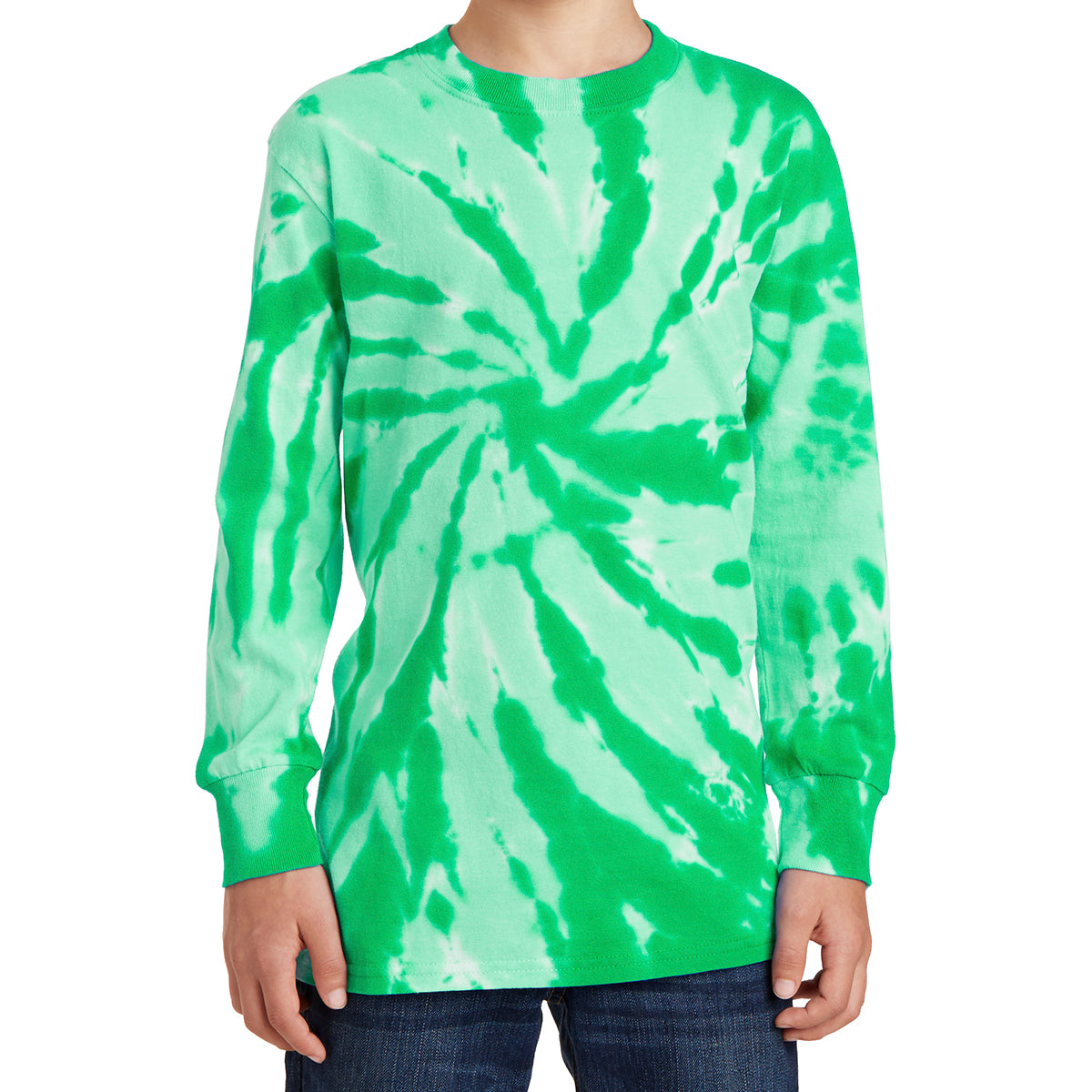 Youth Tie-Dye Long Sleeve Tee - Kelly