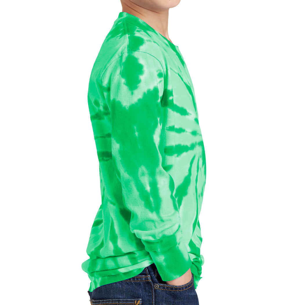 Youth Tie-Dye Long Sleeve Tee - Kelly