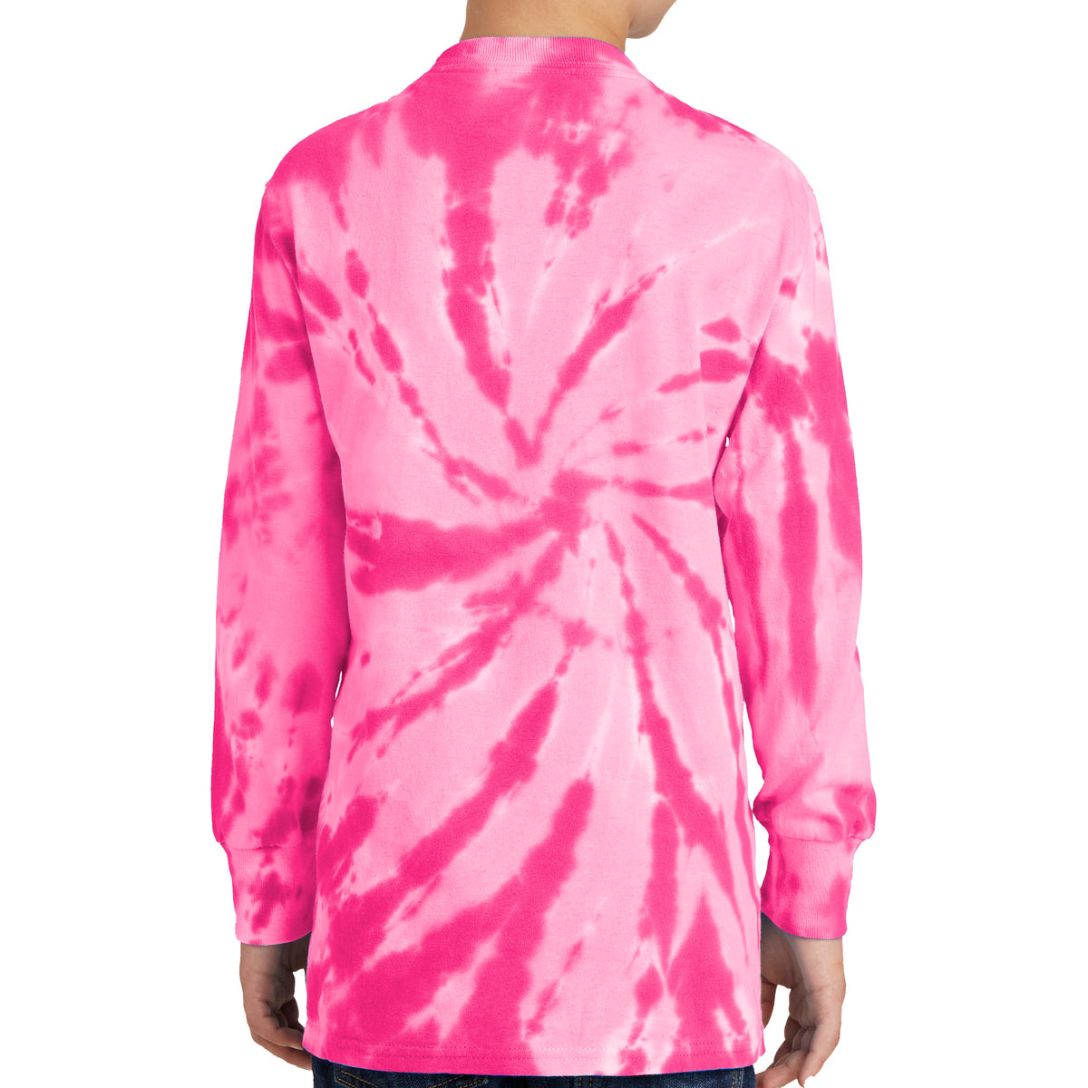 Youth Tie-Dye Long Sleeve Tee - Pink