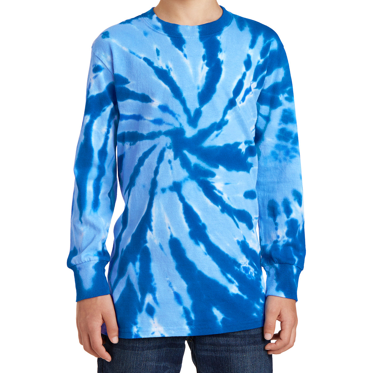 Youth Tie-Dye Long Sleeve Tee - Royal