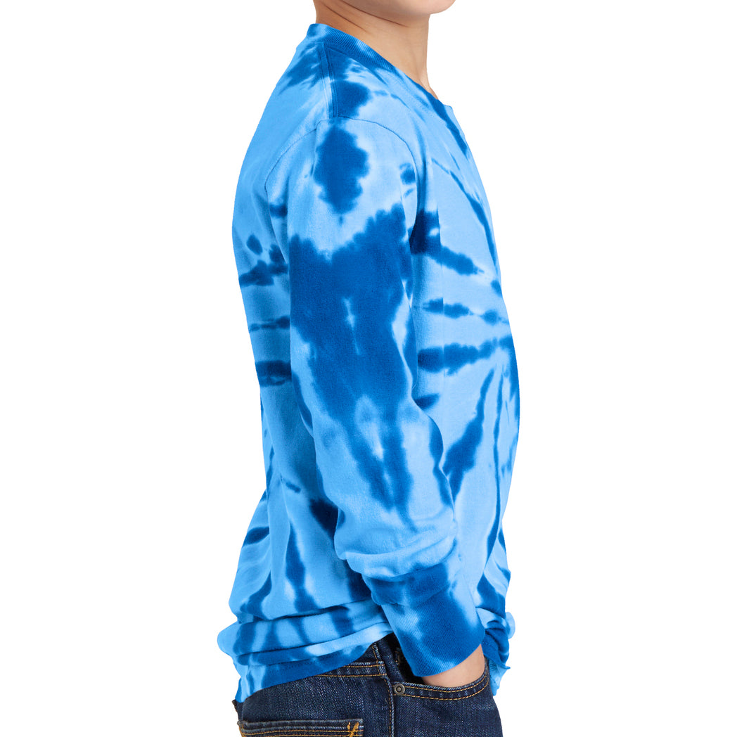 Youth Tie-Dye Long Sleeve Tee - Royal