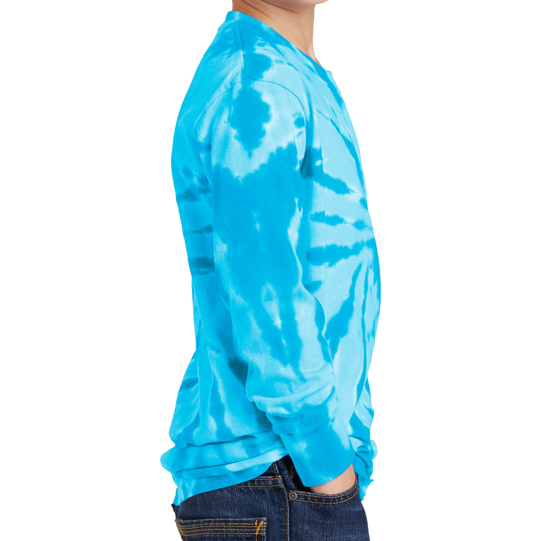 Youth Tie-Dye Long Sleeve Tee - Turquoise