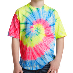 Youth Tie-Dye Tee - Neon Rainbow