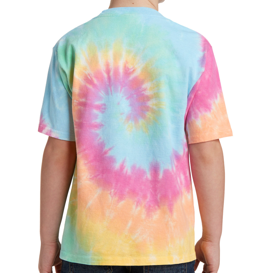 Youth Tie-Dye Tee - Pastel Rainbow