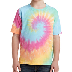 Youth Tie-Dye Tee - Pastel Rainbow