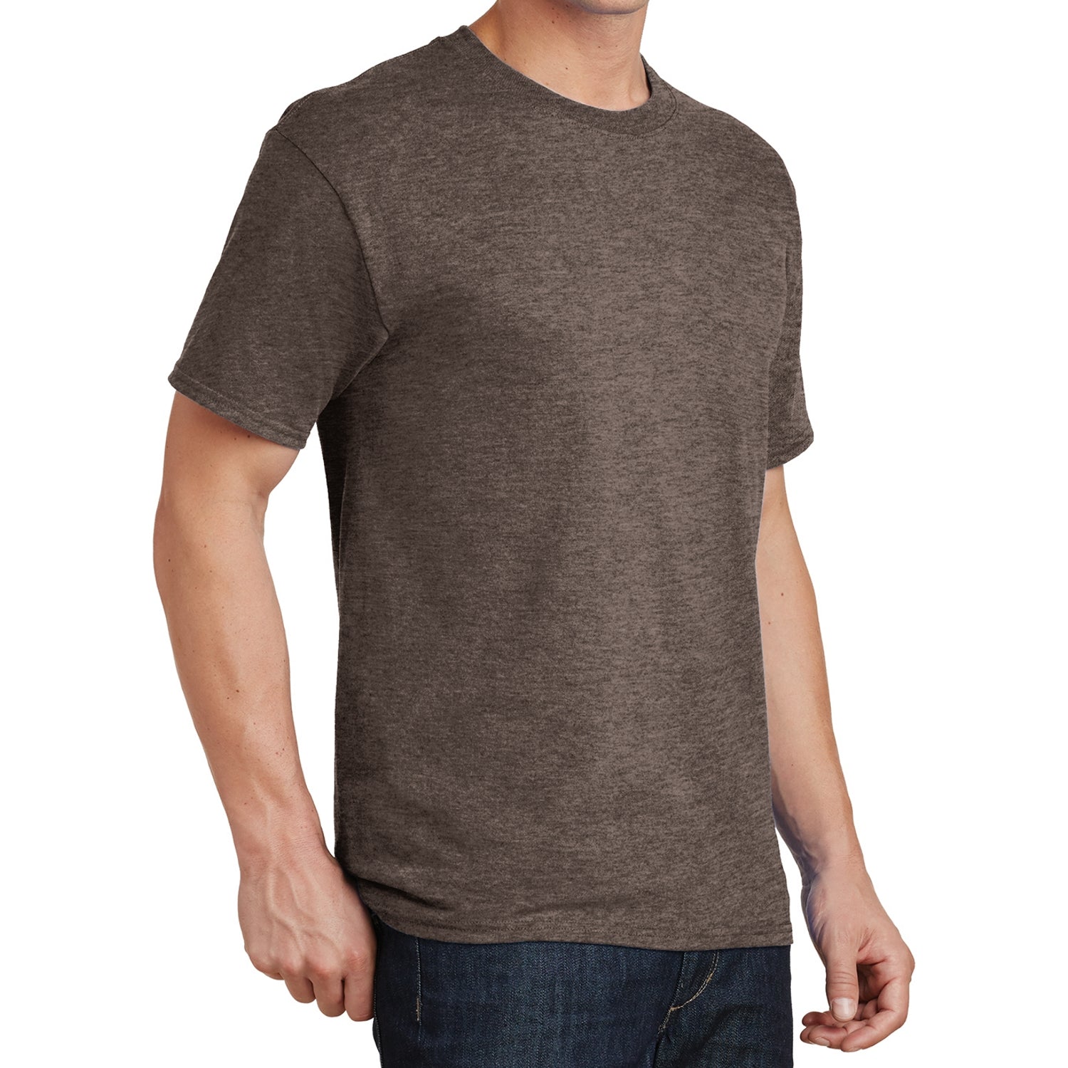 Core Cotton Tee - Heather Dark Chocolate Brown