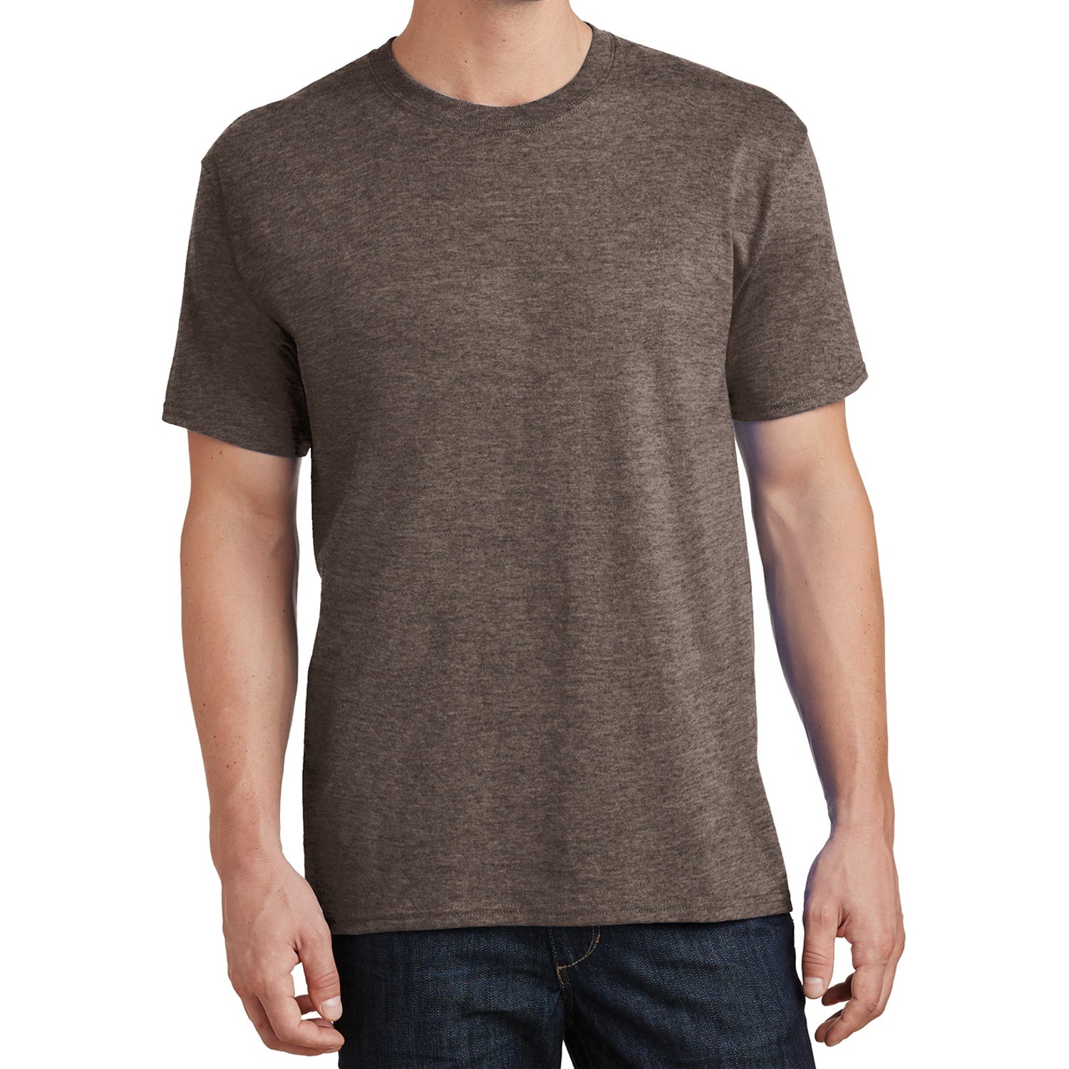 Core Cotton Tee - Heather Dark Chocolate Brown
