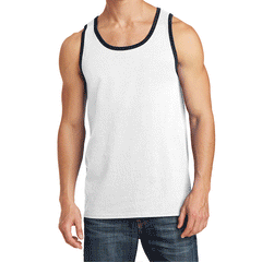Mens Solid Cotton Tank Top Sleeveless Tee Shirt for Sports, Gym, Fitness, Beach