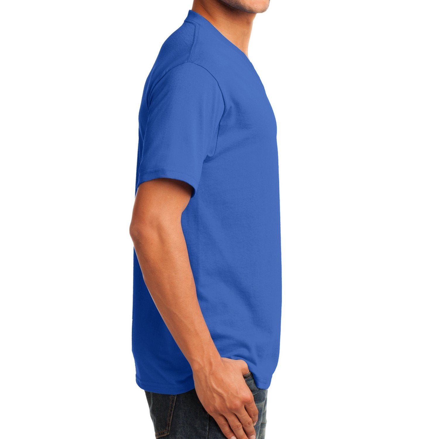 Men's Core Cotton V-Neck Tee Royal - Side