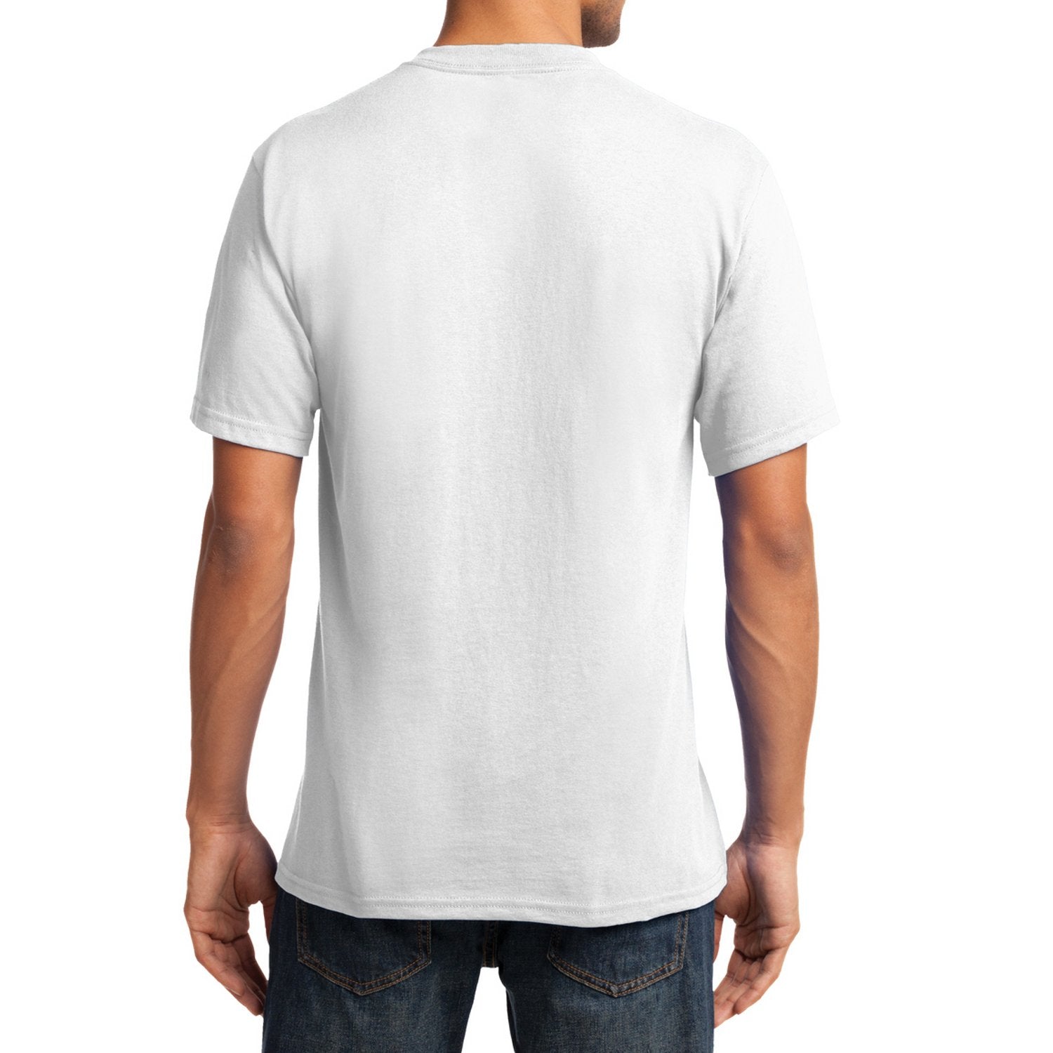 Men's Core Cotton V-Neck Tee White - Back