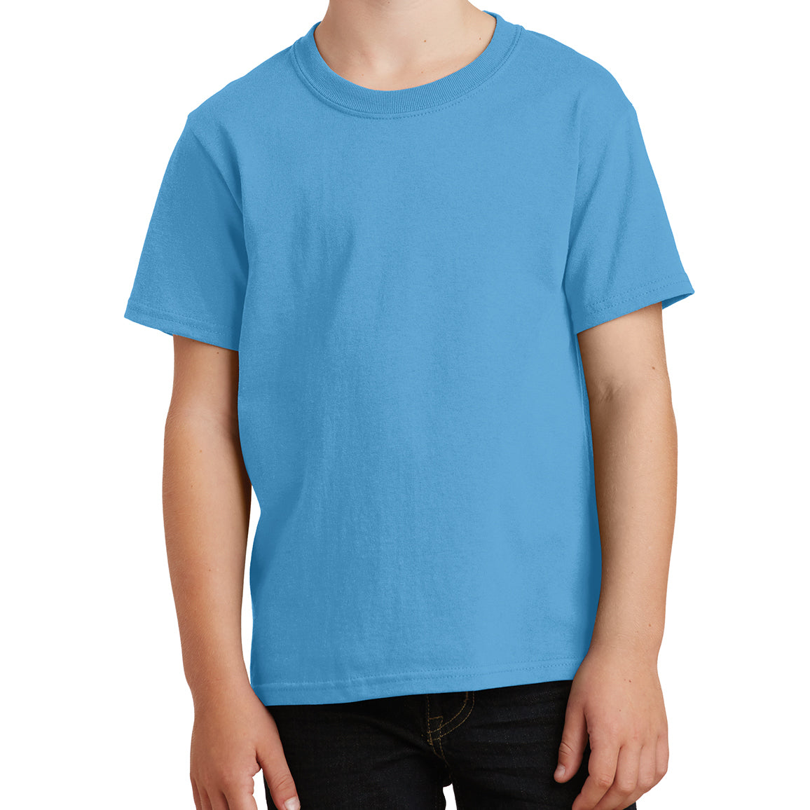 Youth Core Cotton Tee - Aquatic Blue