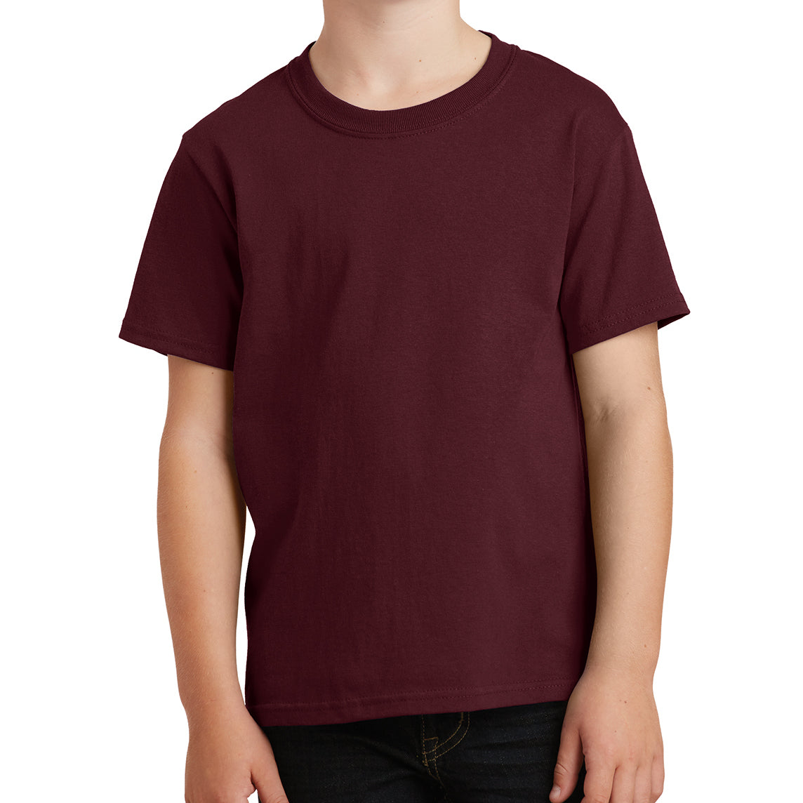 Youth Core Cotton Tee - Athletic Maroon