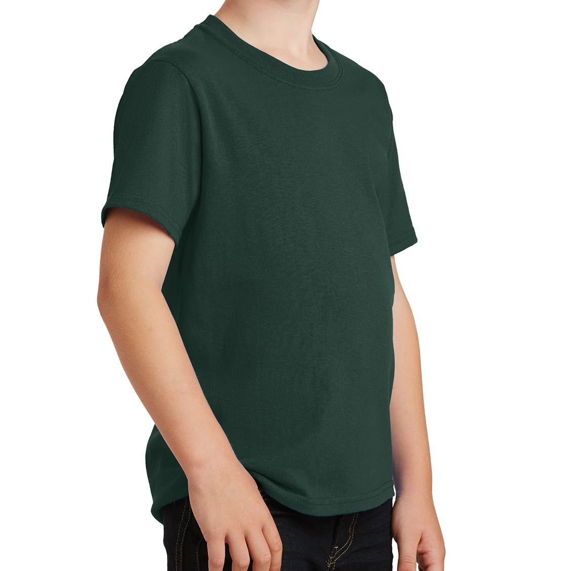 Youth Core Cotton Tee - Dark Green