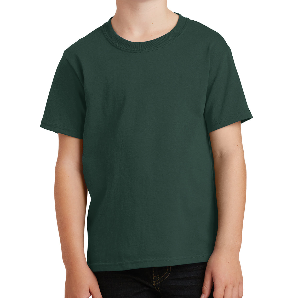 Youth Core Cotton Tee - Dark Green