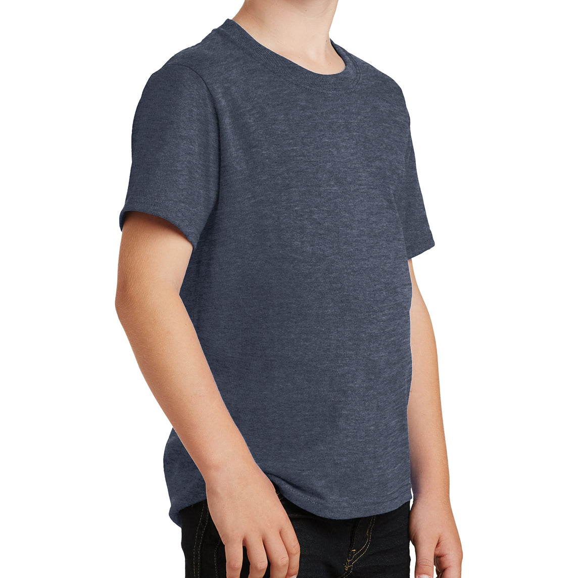 Youth Core Cotton Tee - Heather Navy