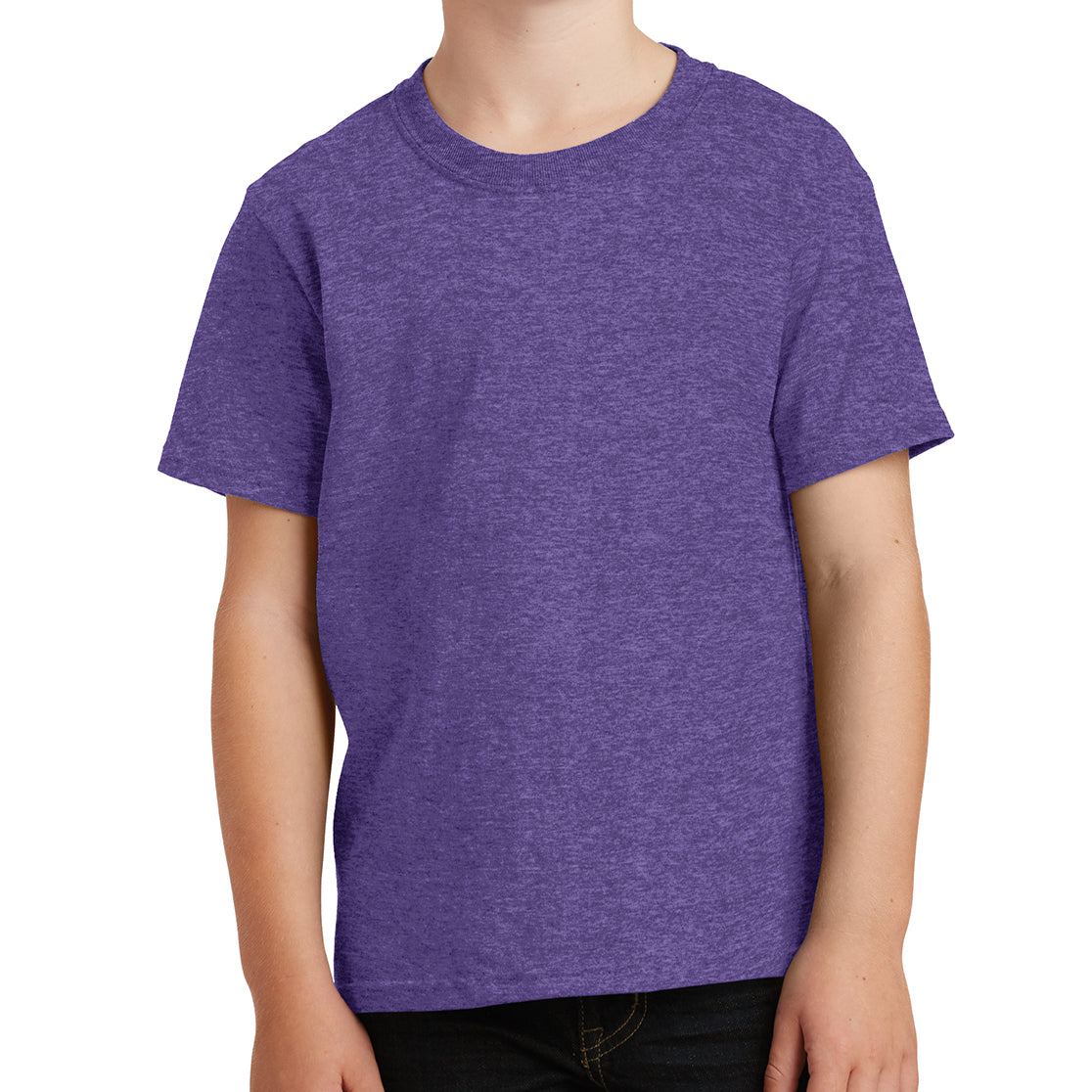 Youth Core Cotton Tee - Heather Purple