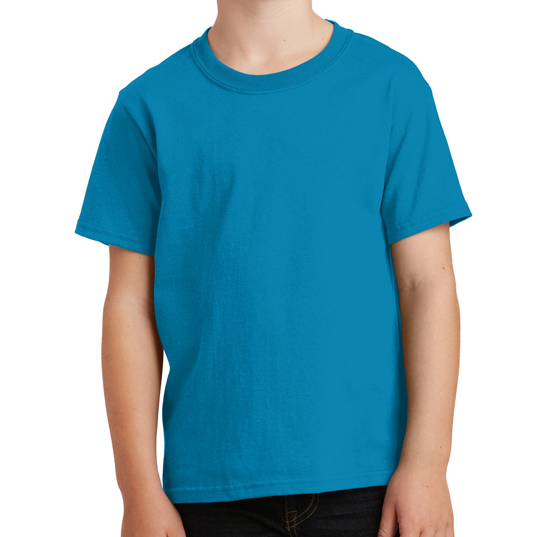 Youth Core Cotton Tee - Neon Blue