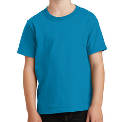 Youth Core Cotton Tee - Neon Blue