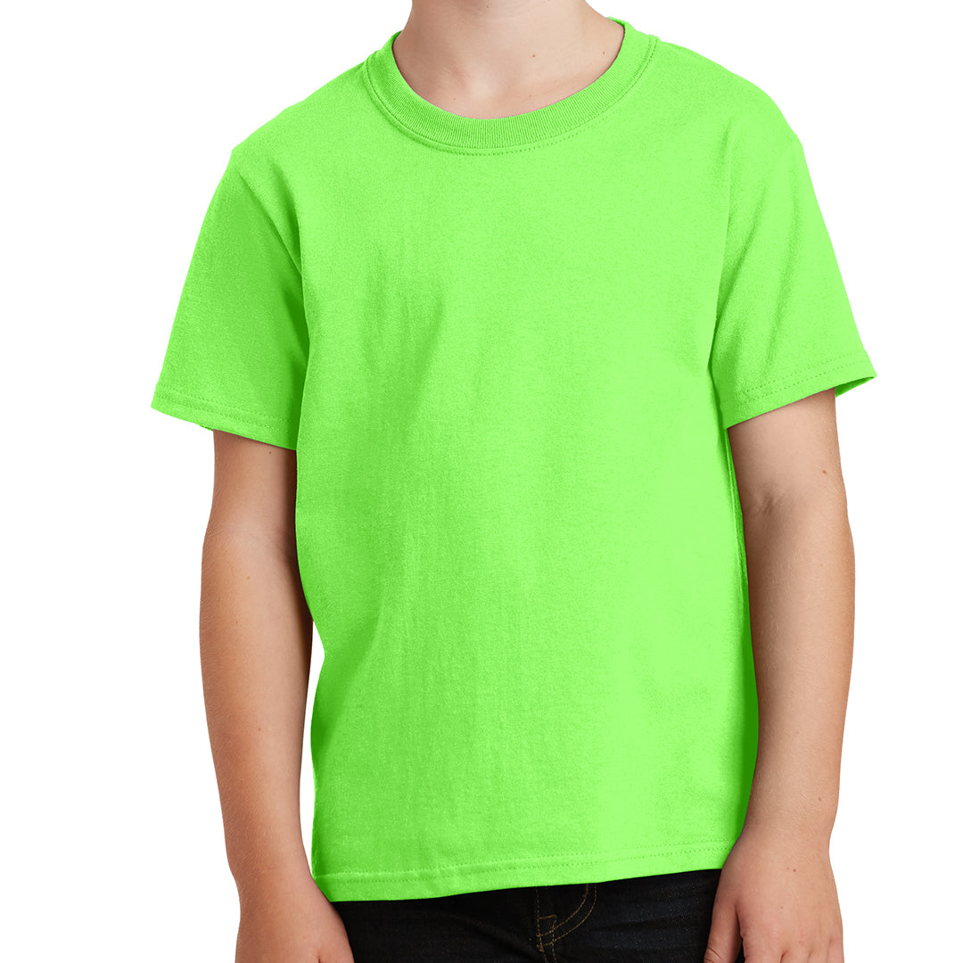 Youth Core Cotton Tee - Neon Green