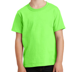 Youth Core Cotton Tee - Neon Green