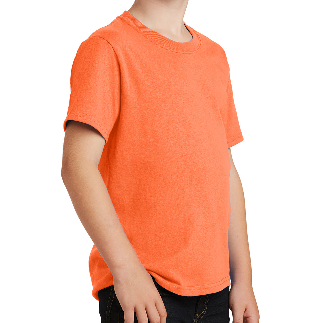 Youth Core Cotton Tee - Neon Orange