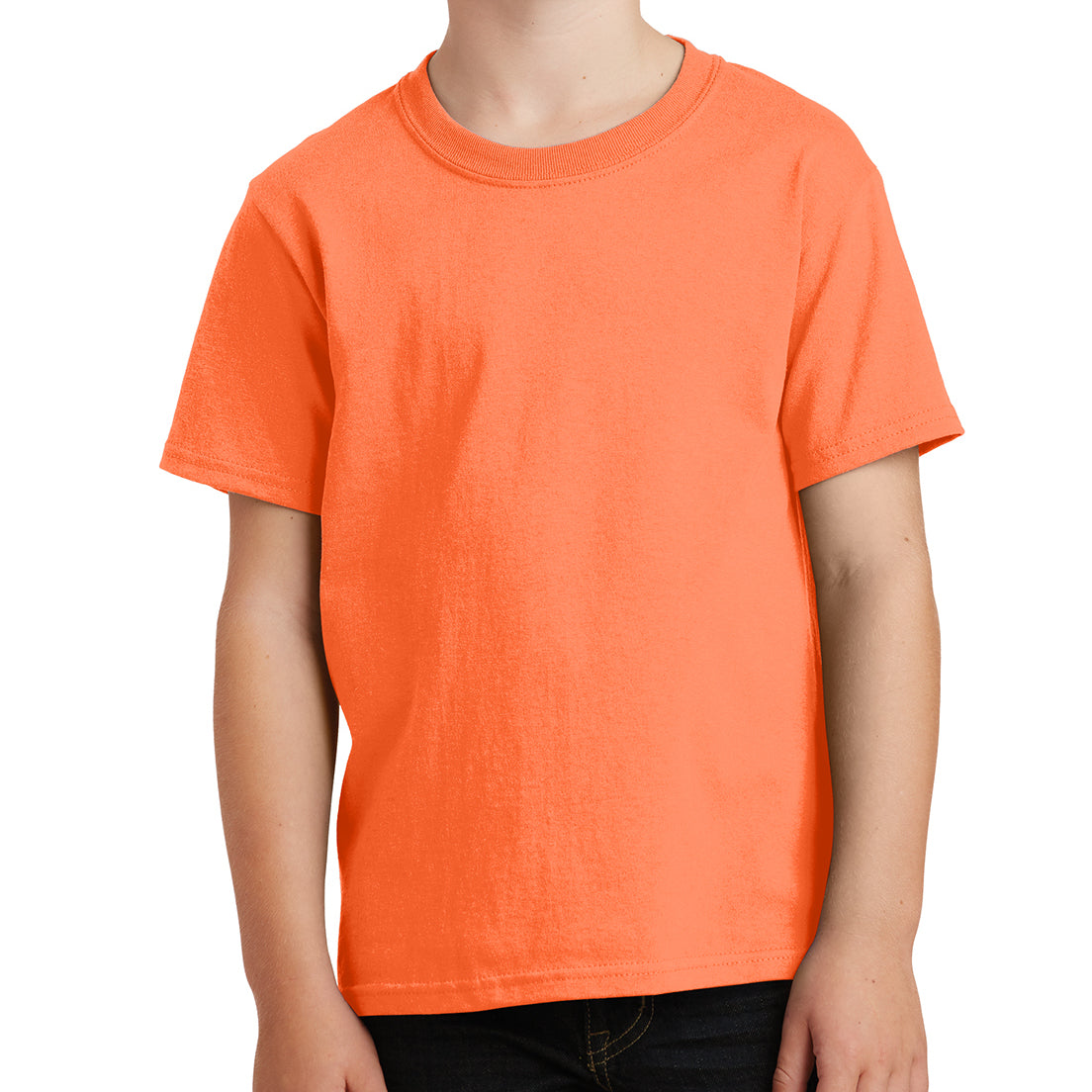 Youth Core Cotton Tee - Neon Orange