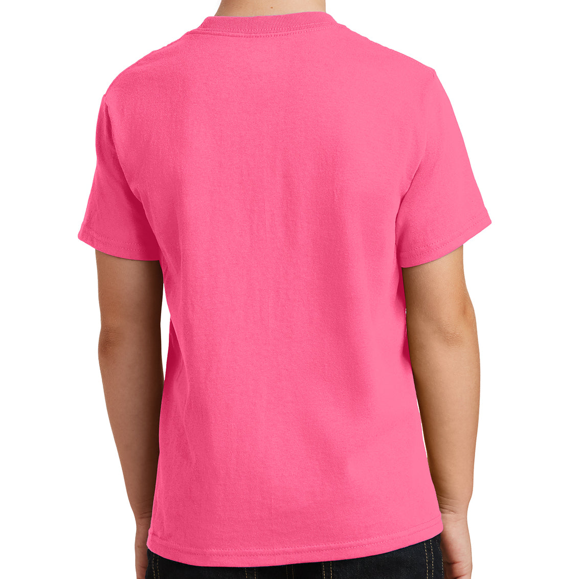 Youth Core Cotton Tee - Neon Pink