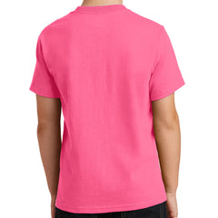 Youth Core Cotton Tee - Neon Pink