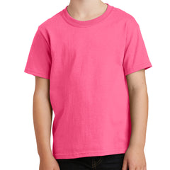 Youth Core Cotton Tee - Neon Pink