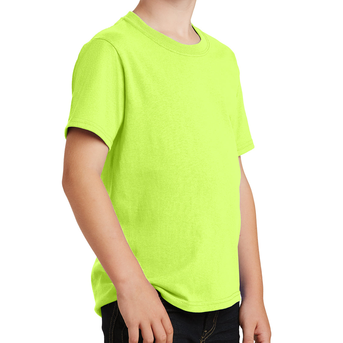 Youth Core Cotton Tee - Neon Yellow