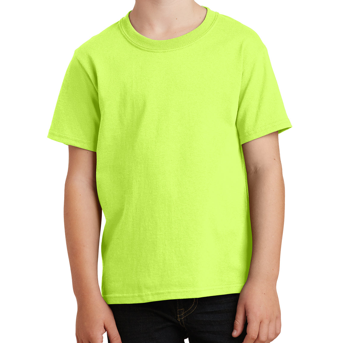 Youth Core Cotton Tee - Neon Yellow