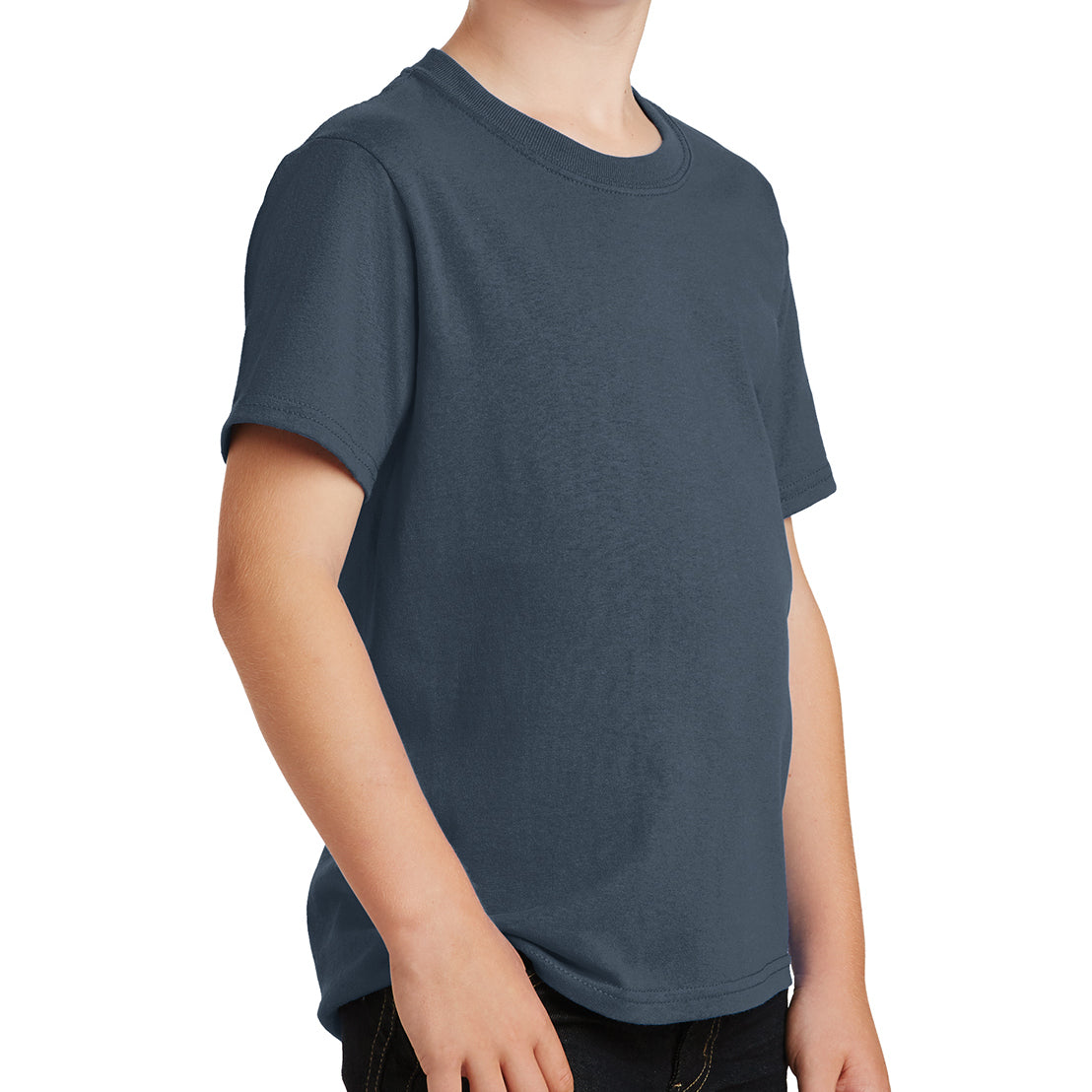 Youth Core Cotton Tee - Steel Blue