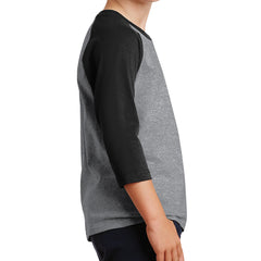 Youth Core Blend 3/4-Sleeve Raglan Tee - Athletic Heather/ Jet Black