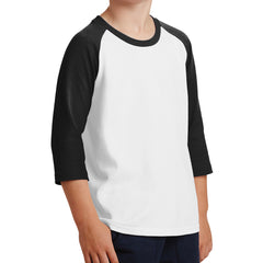 Youth Core Blend 3/4-Sleeve Raglan Tee - White/ Jet BlacK