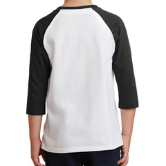 Youth Core Blend 3/4-Sleeve Raglan Tee - White/ Jet BlacK