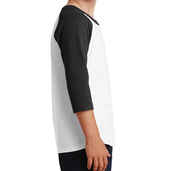 Youth Core Blend 3/4-Sleeve Raglan Tee - White/ Jet BlacK