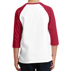 Youth Core Blend 3/4-Sleeve Raglan Tee - White/ Red