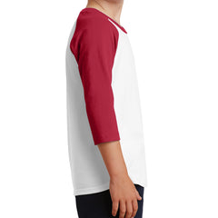 Youth Core Blend 3/4-Sleeve Raglan Tee - White/ Red