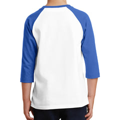 Youth Core Blend 3/4-Sleeve Raglan Tee - White/ Royal