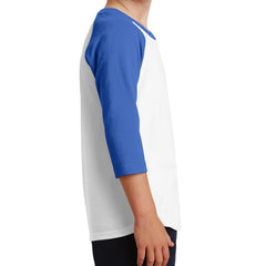 Youth Core Blend 3/4-Sleeve Raglan Tee - White/ Royal