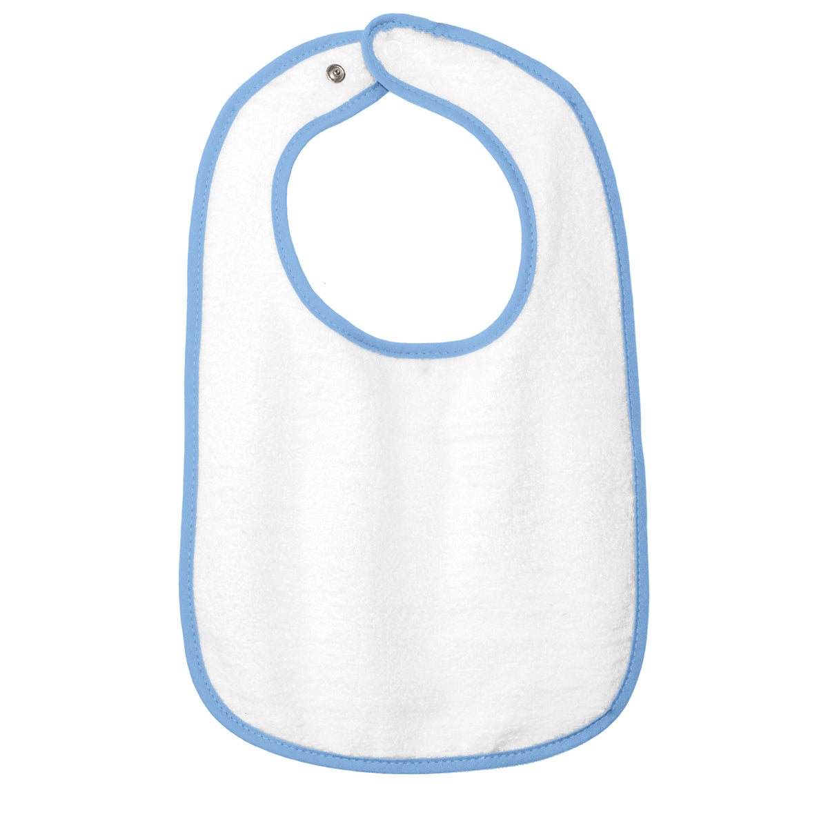 Infant Contrast Trim Terry Bib - Light Blue