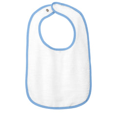 Infant Contrast Trim Terry Bib - Light Blue