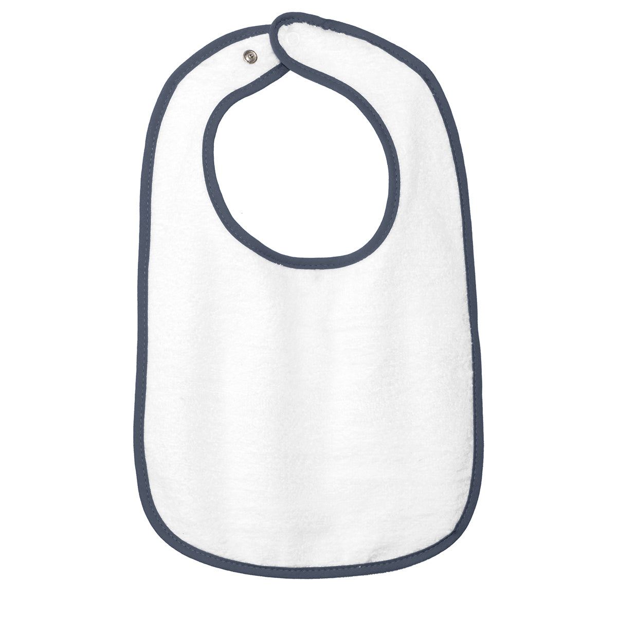Infant Contrast Trim Terry Bib - Navy