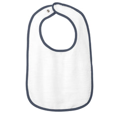 Infant Contrast Trim Terry Bib - Navy